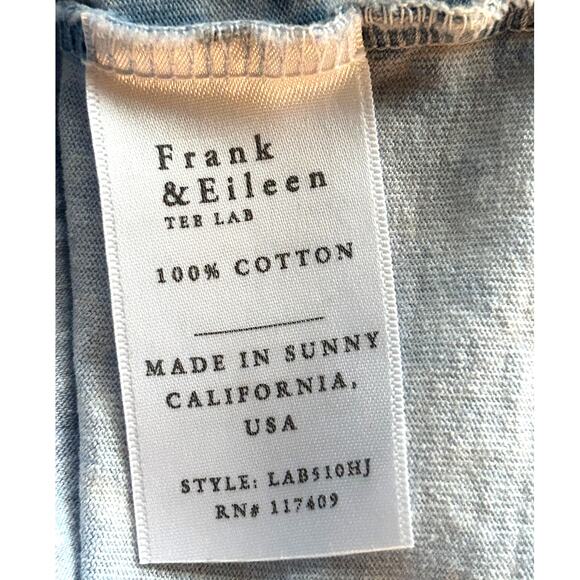 Frank & Eileen Popver Henley Mineral Blue V-Neck Collar Long Sleeve Cotton Large - Picture 10 of 12